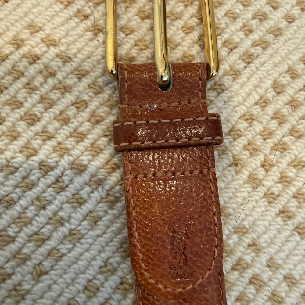 Vintage YSL Brown Leather Belt - Picture 5 of 8